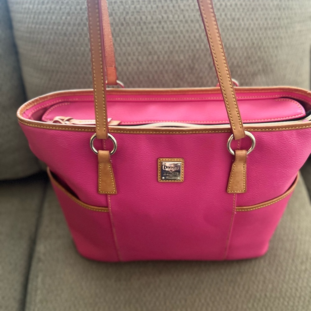 Authentic Dooney & Bourke Pink Tote Bag and Wallet Set